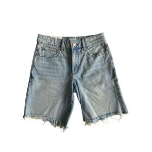 Garage Womens Bermuda Jean Shorts Size 00 Blue Denim Cut-off Jorts Skater Grunge